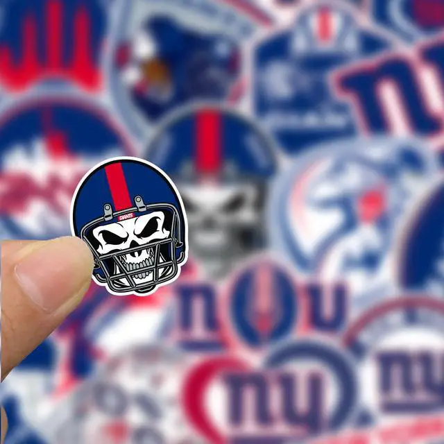 Alt view image 2 of 4 - 26PCS New York Stickers Pack Giant New York Football and Rugby Decals for Water Bottle, Laptop, Car, Helmet, Scrapbook Waterproof Vinyl New York Gifts for Kids Teens Adults Fans Cool Stickers