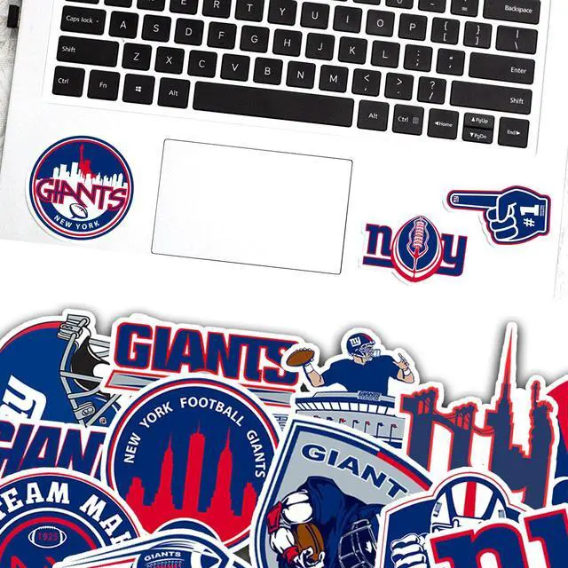 Alt view image 4 of 4 - 26PCS New York Stickers Pack Giant New York Football and Rugby Decals for Water Bottle, Laptop, Car, Helmet, Scrapbook Waterproof Vinyl New York Gifts for Kids Teens Adults Fans Cool Stickers