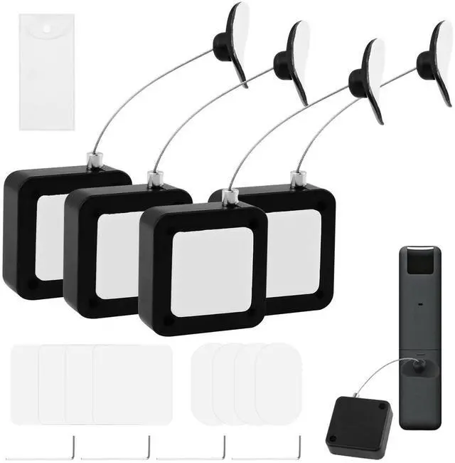 Main image of 4 Pack 6.5 Ft Retractable Remote Control Safety Lock Tether, Adjustable Lock Strap with Clear Remote Cover, TV Remote Finder and Security Lanyard for Game Controllers