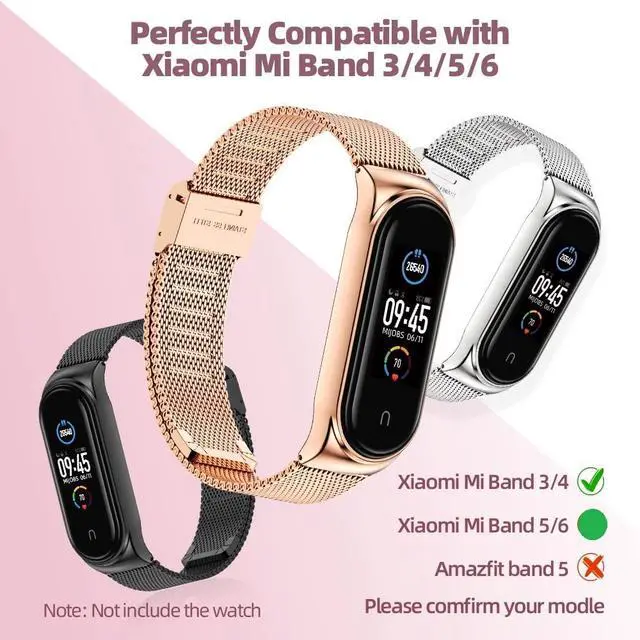 Alt view image 2 of 6 - Strap for Xiaomi Mi Band 5 Mi Band 6 Breathable Replacement Strap for Band 4/Mi Band 3 Smartwatch Straps Wristband Bracelet for Women Men