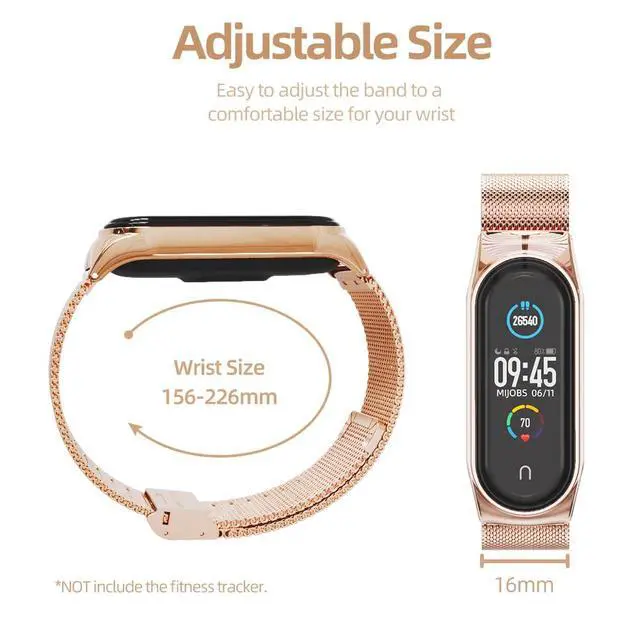 Alt view image 5 of 6 - Strap for Xiaomi Mi Band 5 Mi Band 6 Breathable Replacement Strap for Band 4/Mi Band 3 Smartwatch Straps Wristband Bracelet for Women Men