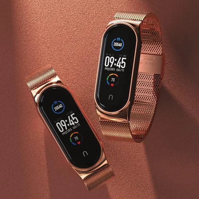 Alt view image 6 of 6 - Strap for Xiaomi Mi Band 5 Mi Band 6 Breathable Replacement Strap for Band 4/Mi Band 3 Smartwatch Straps Wristband Bracelet for Women Men