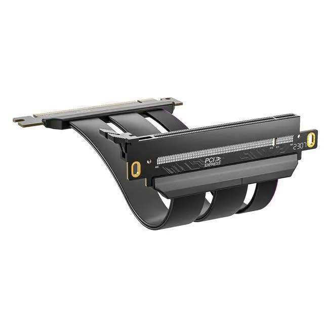 Main image of PCIe 4.0 x16 Riser Cable, Male 180° to Female 180° for Vertical Mount Graphics Cards, Compatible with RTX4090, RTX4080, RX7900XTX, 20cm/0.66ft