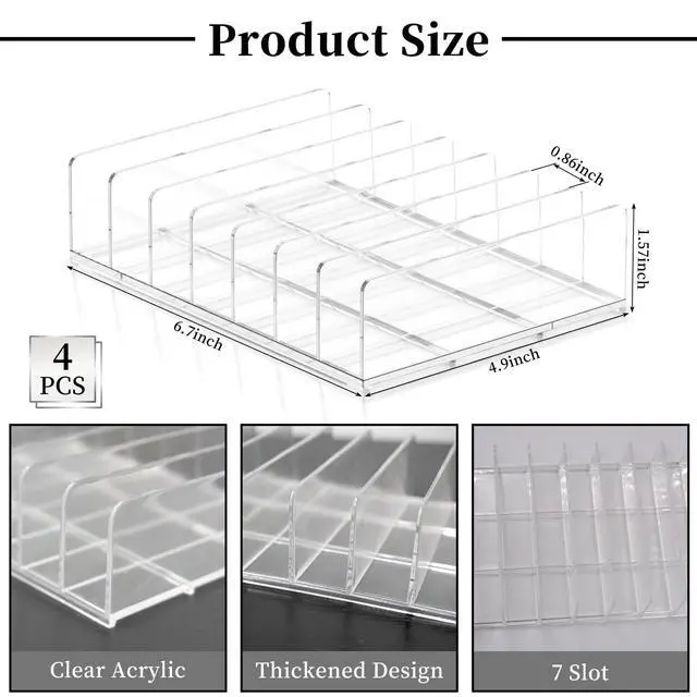 Alt view image 2 of 6 - 4 Pcs Acrylic CD Display Rack, Clear DVD Holder, Holds up to 56 CD Cases | Vinyl Record Display Stand, Storage Organizer