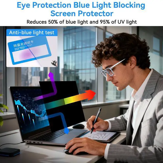 Alt view image 6 of 6 - 13.3 inch Laptop Privacy Screen Protector with 16:9 Aspect Ratio | Anti Peeping and Anti Glare Laptop Privacy Filter Compatible with HP/Lenovo/Dell/Acer/ASUS 13.3 inch Laptops
