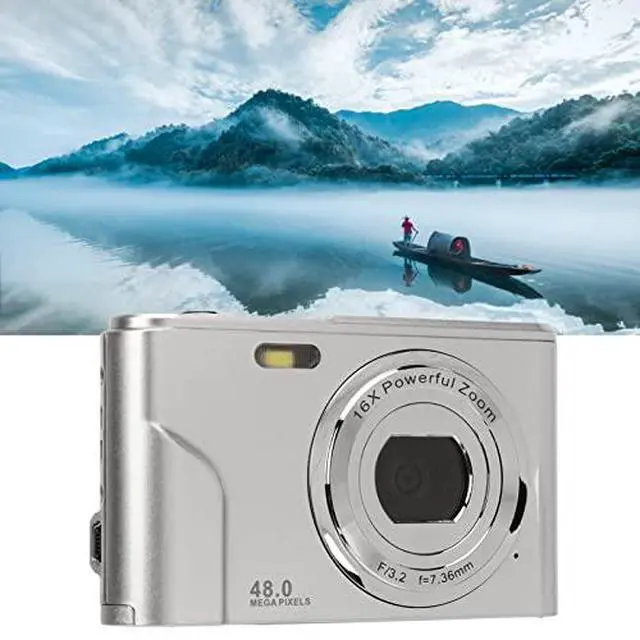 Alt view image 4 of 6 - 48MP Digital Camera 16X Zoom, 1080P, 2.4 Inch Display, Compact Camera for Travel, Graduation, Wedding Ceremonies (Silver)