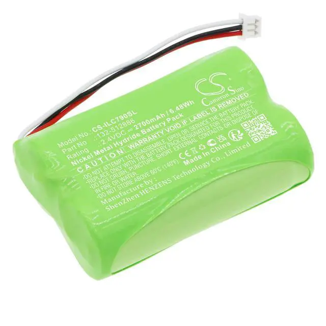 Alt view image 2 of 6 - 2700mAh 132-512886 2.4V High-Performance Replacement Battery for ILCO 79 Lock Dorma Kaba 79 Locks Kaba 790 Locks ILCO 132-512886 Dorma PA000497/2700mAh
