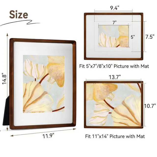Alt view image 4 of 6 - Smart Picture Frame, 11x14 Wireless Wood NFC Photo Frame, Tabletop&Wall-Mounted, Share Photos/Videos/Recording from Phone to Webpage for Party/Travel/Home & Gifts, Compatible iPhone/Android