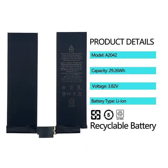 Alt view image 2 of 5 - A2042 Battery Compatible with iPad Pro 11" 1st Gen 2018 A1964 A1979 A1980 A2013 with Tool Kit