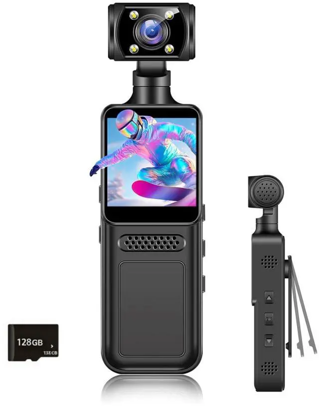 Main image of 128G Body Clip Camera with Audio and Video Recording FHD Mini Handheld Body Worn Cam Portable Small Personal Camcorder Sport Action Outdoor Video Recorder