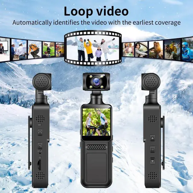 Alt view image 4 of 6 - 128G Body Clip Camera with Audio and Video Recording FHD Mini Handheld Body Worn Cam Portable Small Personal Camcorder Sport Action Outdoor Video Recorder