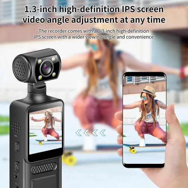Alt view image 5 of 6 - 128G Body Clip Camera with Audio and Video Recording FHD Mini Handheld Body Worn Cam Portable Small Personal Camcorder Sport Action Outdoor Video Recorder