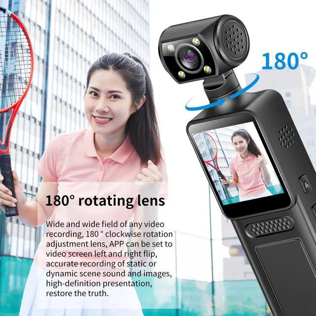Alt view image 6 of 6 - 128G Body Clip Camera with Audio and Video Recording FHD Mini Handheld Body Worn Cam Portable Small Personal Camcorder Sport Action Outdoor Video Recorder