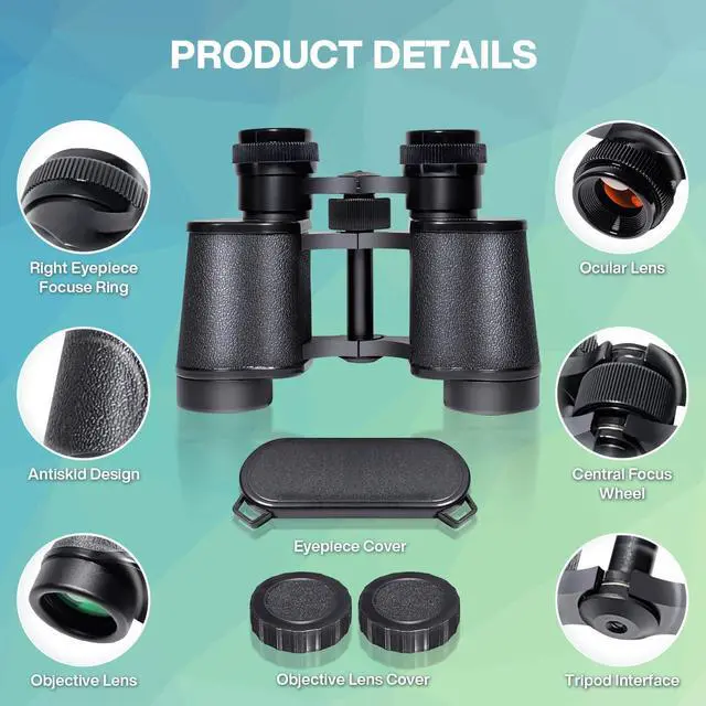 Alt view image 4 of 6 - 10x25 High Powered Binoculars for Adults, Waterproof Compact Binoculars for Bird Watching Hunting Football Games Travel Stargazing Cruise with Carrying Bag