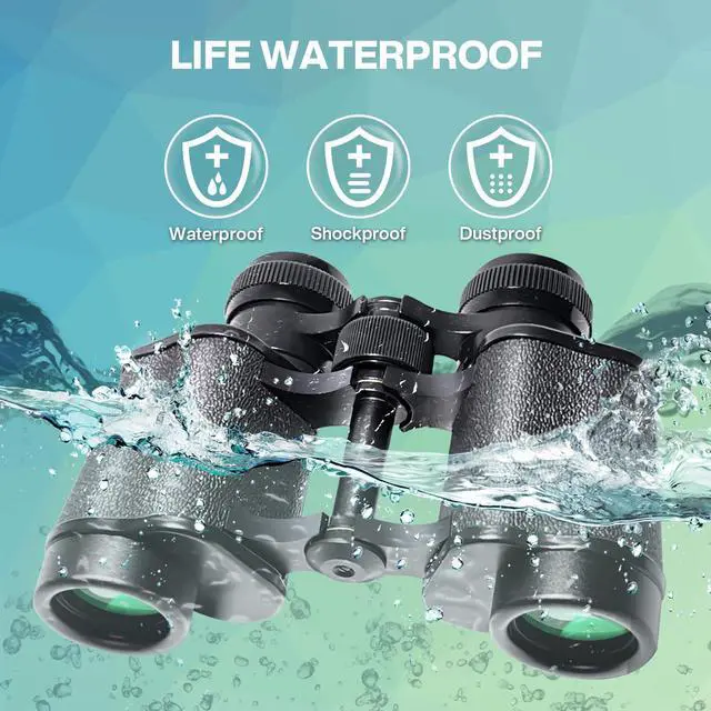Alt view image 5 of 6 - 10x25 High Powered Binoculars for Adults, Waterproof Compact Binoculars for Bird Watching Hunting Football Games Travel Stargazing Cruise with Carrying Bag