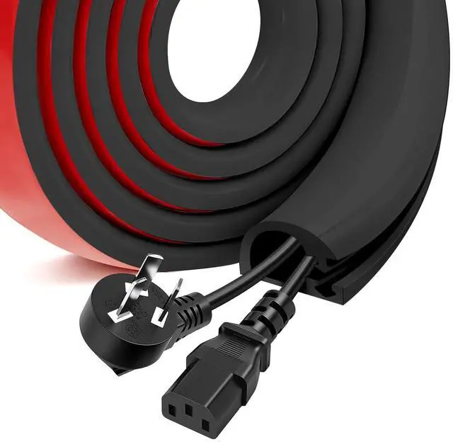 Main image of Self-Adhesive Silicone Cable Hider, Black, for 2-3 Cables, 39inch | Flexible Wire Cover Cable Raceway, Wall Mount TV, Home Audio, Network, Power, and Phone Line Management