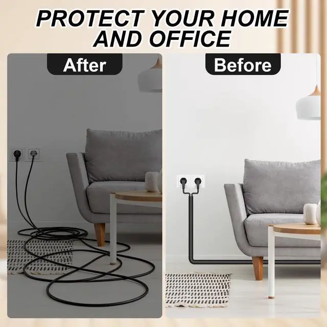 Alt view image 4 of 6 - Self-Adhesive Silicone Cable Hider, Black, for 2-3 Cables, 39inch | Flexible Wire Cover Cable Raceway, Wall Mount TV, Home Audio, Network, Power, and Phone Line Management