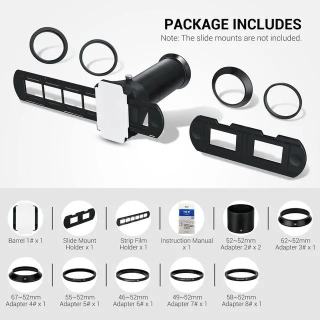 Alt view image 5 of 6 - 35mm Photo Slide and Negative Film Digitizing Adapter Set Ket | 135 Slide and Negatives Film Digitizer Converter Copying Scanning with Holder