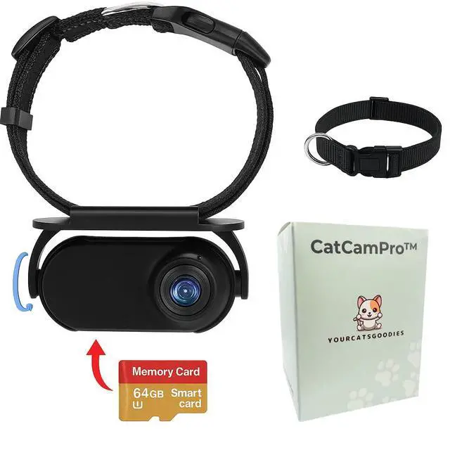 Alt view image 2 of 6 - Cat Camera Collar Catcampro POV 4 Hour 1080p HD Video Recording Pet-Friendly Cat Action *1M+ Social Media Followers* Indoor/Outdoor Camera No WiFi Needed (Black with SD Card)