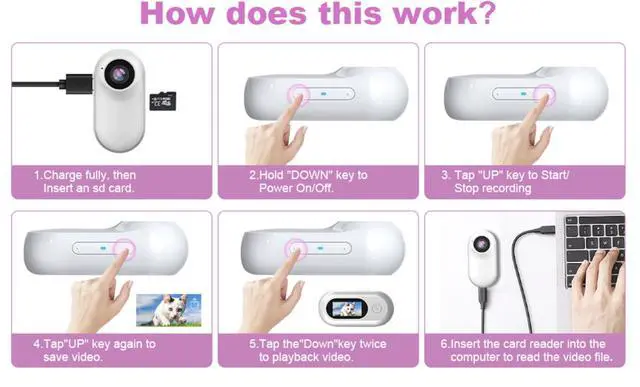 Alt view image 6 of 6 - Cat Camera Collar Catcampro POV 4 Hour 1080p HD Video Recording Pet-Friendly Cat Action *1M+ Social Media Followers* Indoor/Outdoor Camera No WiFi Needed (Black with SD Card)
