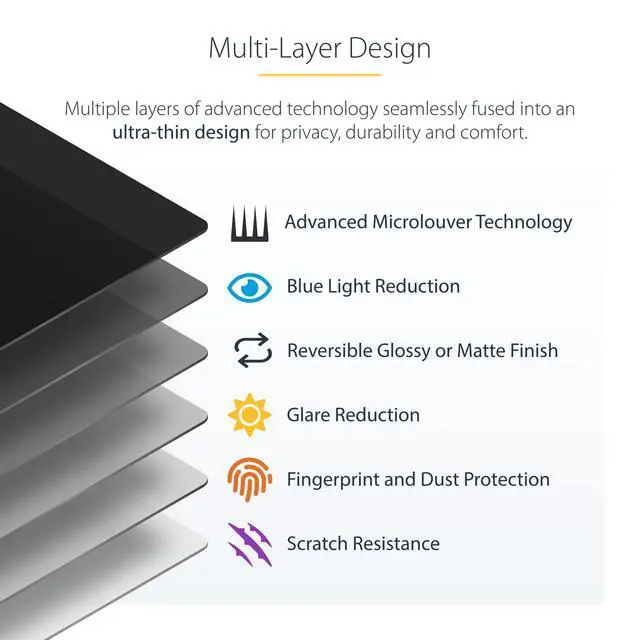 Alt view image 4 of 6 - StarTech 16in MacBook Pro Magnetic Privacy Screen, Glossy Sides, Laptop | MacBook M1 M2 M3 M4 M5 Compatible, Reversible Anti-Glare Matte, Privacy Filter, +/-30 Deg. View