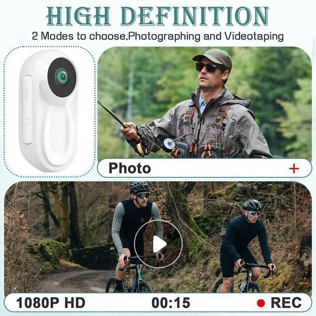 Alt view image 3 of 6 - 1080P Mini Body Camera POV Cameras Portable Thumb Vlogging Body Cam-64GB | Hands Free POV Recording Sport Action Video Camera,Wearable Helmet Cam for Motorcycle Cycling Travel