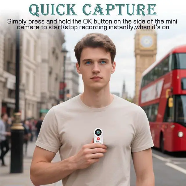 Alt view image 5 of 6 - 1080P Mini Body Camera POV Cameras Portable Thumb Vlogging Body Cam-64GB | Hands Free POV Recording Sport Action Video Camera,Wearable Helmet Cam for Motorcycle Cycling Travel