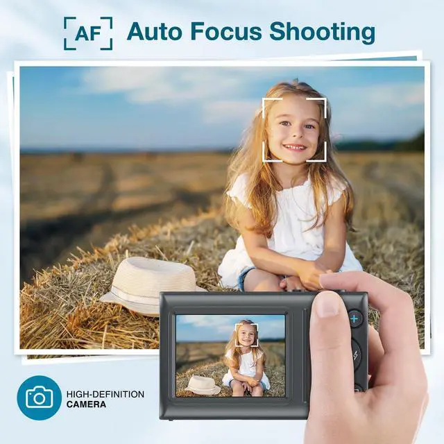 Alt view image 2 of 6 - C2 Digital Camera, 64MP 4K UHD Video, Autofocus Point and Shoot Camera with 2.4" IPS Screen, MP3/MP4 Playback, Time-Lapse, 18X Zoom, Flash, Compact Cameras for Kids Teens Beginners, Black
