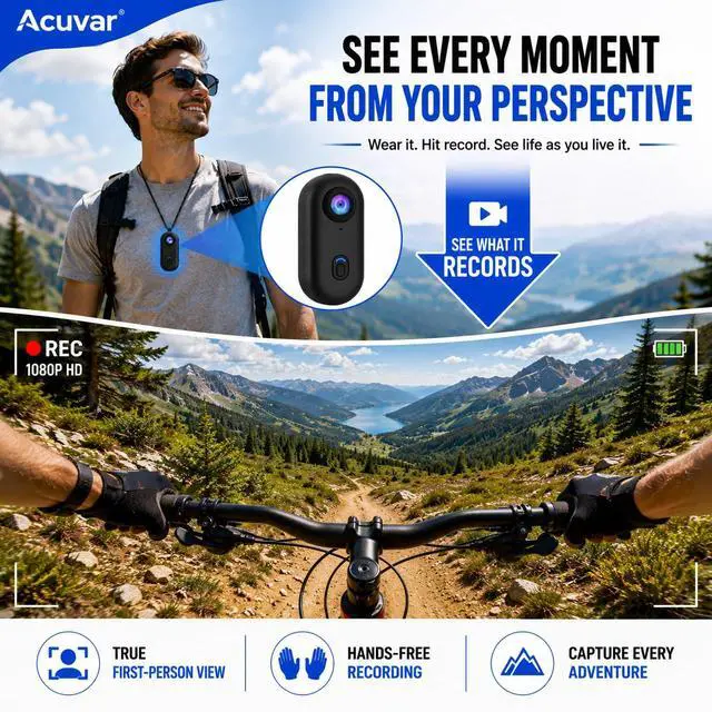 Alt view image 3 of 6 - Mini Body Camera 1080P, Wearable Action Body Cam with WiFi, Magnetic Clip-On Thumb Size Hands-Free Recording Camera with 64GB Card