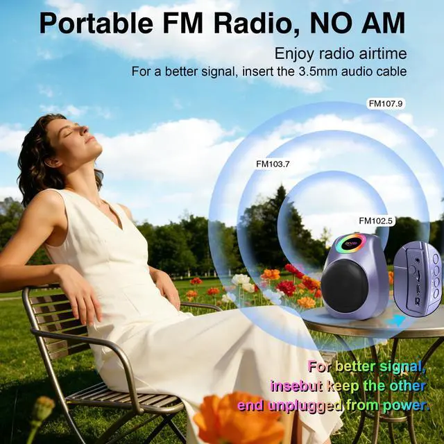 Alt view image 6 of 6 - Portable Speaker Bluetooth,BT5.3 Outdoor Speaker with Lights,30W Clear Loud Stereo Sound 4000mAh Battery TWS Pairing Stocking Stuffers for Camping/Party/Beach,Gift Ideas (Purple)