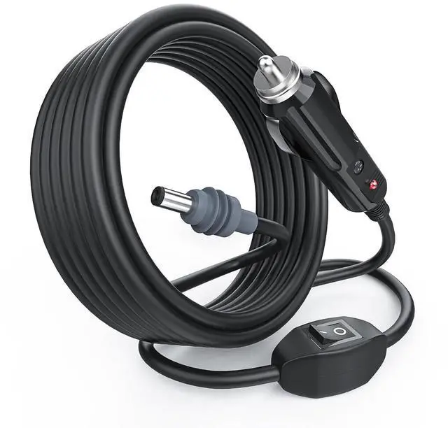 Main image of 9.8FT Car Charger to DC Cable for Starlink Mini | Built-in Switch, Compatible with Car Charging | Portable, Durable, Reliable | Perfect for RVs, Camping, Travel & Emergency Use (C-lighter to DC5521)