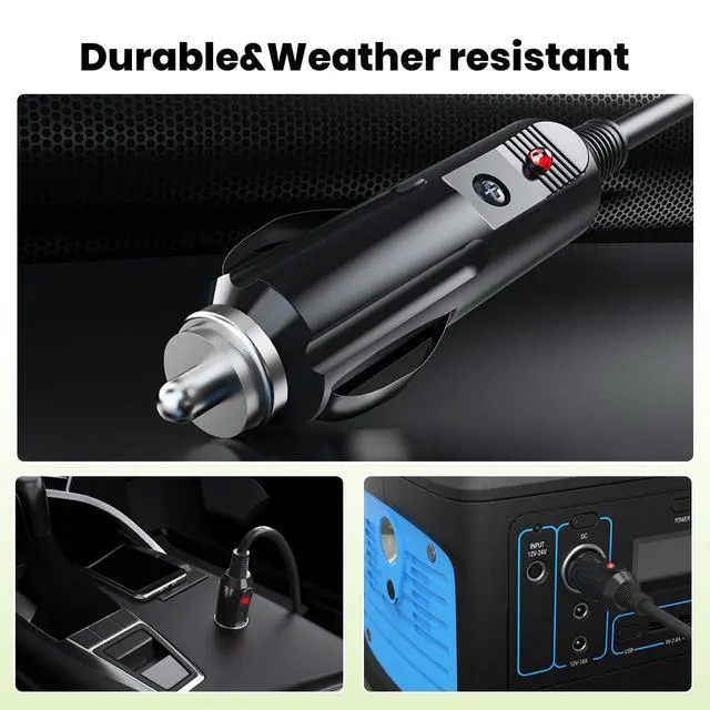 Alt view image 4 of 6 - 9.8FT Car Charger to DC Cable for Starlink Mini | Built-in Switch, Compatible with Car Charging | Portable, Durable, Reliable | Perfect for RVs, Camping, Travel & Emergency Use (C-lighter to DC5521)