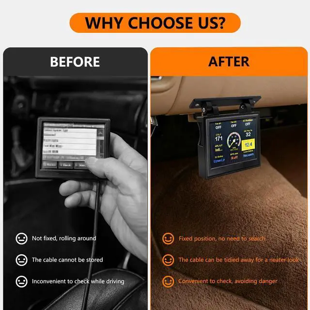Alt view image 5 of 5 - 3.5" Under Dash Bracket for Holley Sniper EFI, Terminator X & Dominator | Handheld Controller Display Mount, Reserved SD Card Slot and Cable Slot