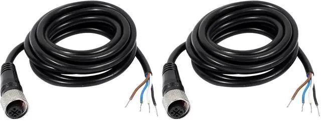 Main image of M12 Female Straight 4 Pin Connector Aviation Socket Electrical Cable 2M (Pack of 2)