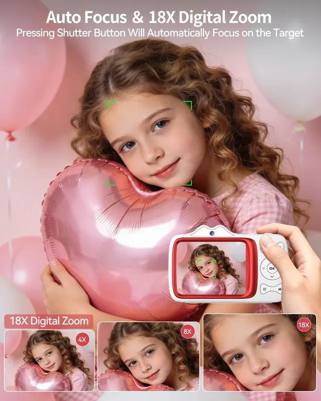 Alt view image 3 of 6 - Digital Camera,4K 64MP Autofocus Vlogging Camera with Dual Lens,18X Zoom/WiFi/32GB Card/,Point and Shoot Cameras for Boys Girls Gifts (XJ700-White)