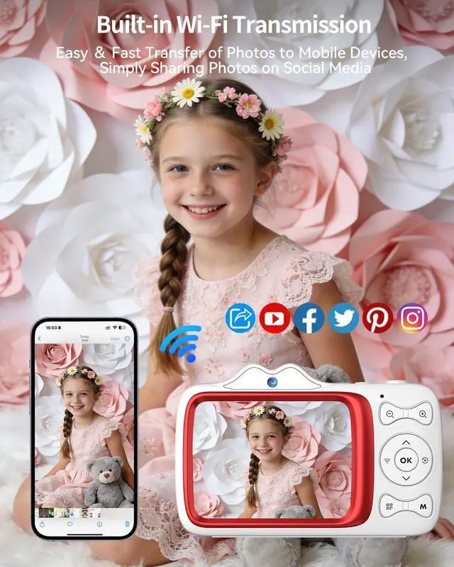 Alt view image 5 of 6 - Digital Camera,4K 64MP Autofocus Vlogging Camera with Dual Lens,18X Zoom/WiFi/32GB Card/,Point and Shoot Cameras for Boys Girls Gifts (XJ700-White)