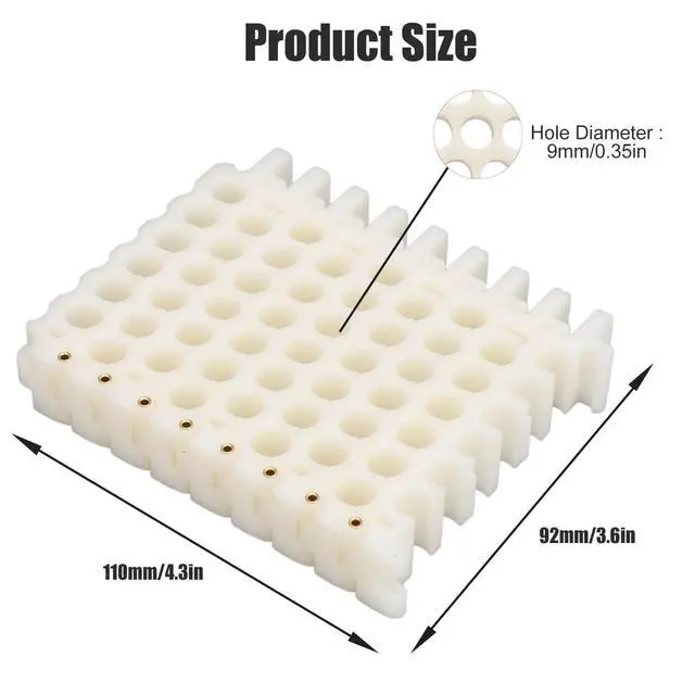 Alt view image 2 of 6 - 6x8 Hole Network Cable Comb Organizer Panel | For CAT5/6/7/8 Cables | 9mm/0.35in Slot Width | Server Rack Wire Management | Neatly Dress & Bundle Cords(6x8 Holes)