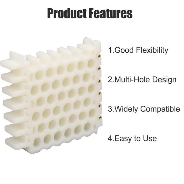 Alt view image 3 of 6 - 6x8 Hole Network Cable Comb Organizer Panel | For CAT5/6/7/8 Cables | 9mm/0.35in Slot Width | Server Rack Wire Management | Neatly Dress & Bundle Cords(6x8 Holes)