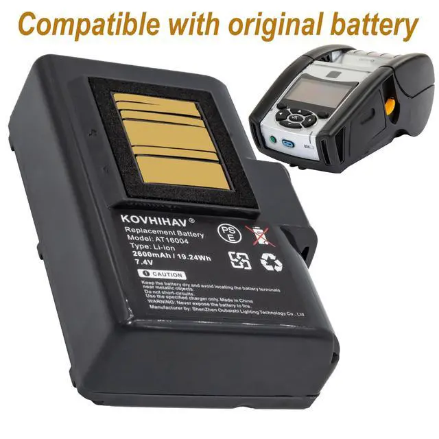 Alt view image 2 of 5 - Upgrade Battery for Zebra ZQ520 Qln220 Qln320 Zr638 ZQ500 ZQ510 Printers,fits P1031365-025 P1031365-069 2600mAh