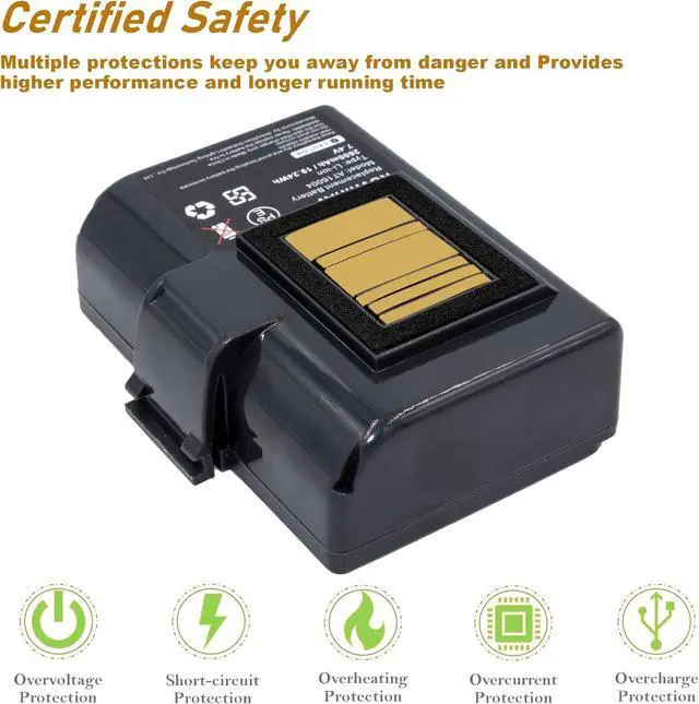 Alt view image 4 of 5 - Upgrade Battery for Zebra ZQ520 Qln220 Qln320 Zr638 ZQ500 ZQ510 Printers,fits P1031365-025 P1031365-069 2600mAh