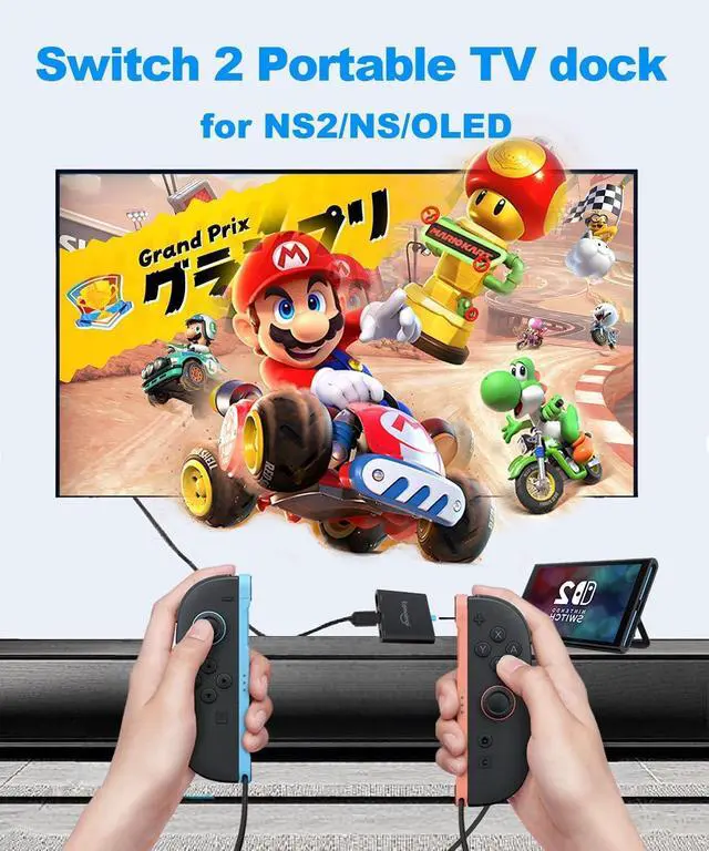Alt view image 2 of 6 - Switch 2 Dock Compatible for Nintendo Switch 2 V22+;Usbc to hdmi Adapter with HDMI 2.1 4K120Hz, 100w PD Port,USB-A Converter, Portable Steam Deck Compatible with NS1/2,Mac,MacBook,Laptops