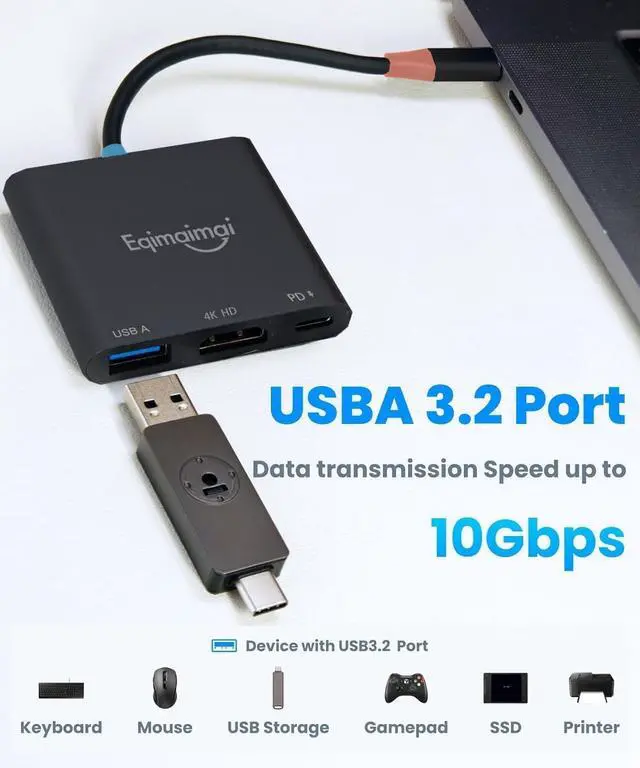 Alt view image 6 of 6 - Switch 2 Dock Compatible for Nintendo Switch 2 V22+;Usbc to hdmi Adapter with HDMI 2.1 4K120Hz, 100w PD Port,USB-A Converter, Portable Steam Deck Compatible with NS1/2,Mac,MacBook,Laptops