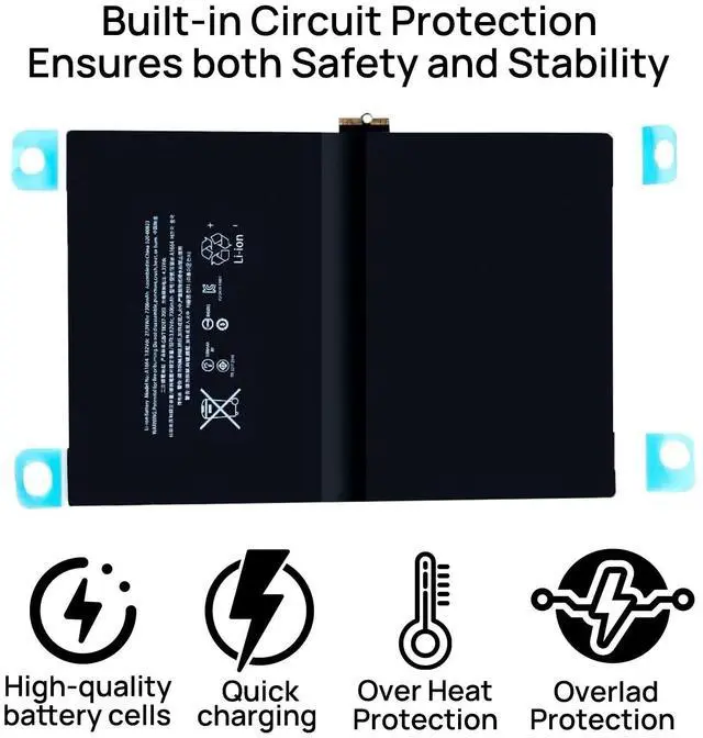 Alt view image 2 of 6 - A1664 Battery Compatible with iPad Pro 9.7 2016 Edition A1674 A1675 A1673 with Installation Tools 3.82V 7306mAh 27.91Wh