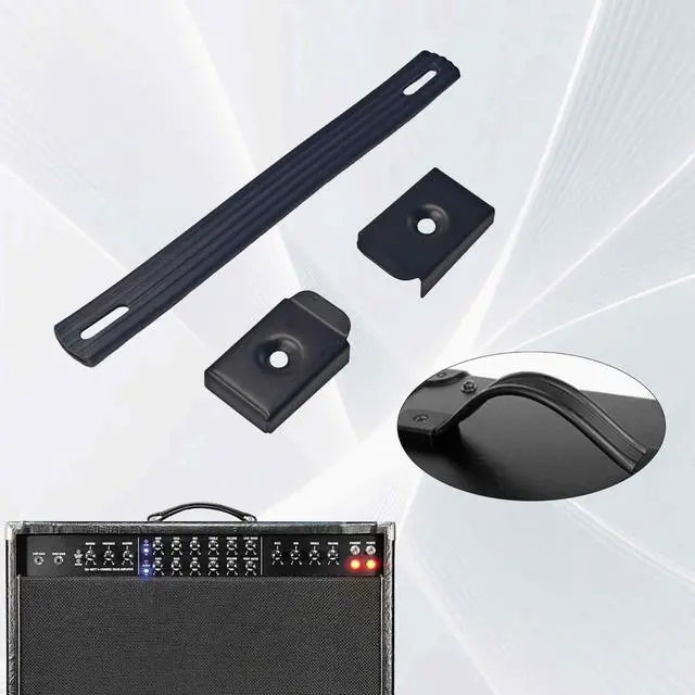 Alt view image 3 of 5 - 4PCS 8 Inch Speaker Handle Straps, Black Cabinet Pull Handles with End Caps for Amplifier and Audio Equipment