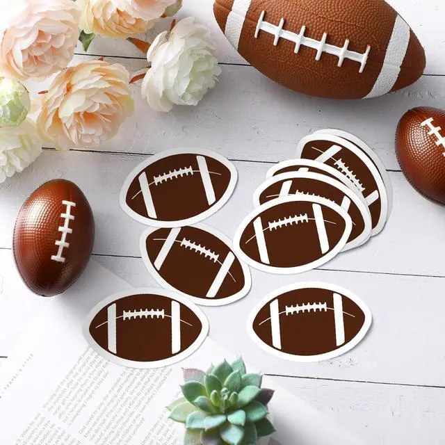 Alt view image 2 of 6 - 10pcs Football Stickers, 3" x 2.7" Waterproof Vinyl Football Decals Bowl Reusable Stickers for Water Bottle, Laptop, Scrapbook, Poster Board, Phone Case, Helmet