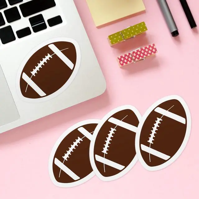 Alt view image 4 of 6 - 10pcs Football Stickers, 3" x 2.7" Waterproof Vinyl Football Decals Bowl Reusable Stickers for Water Bottle, Laptop, Scrapbook, Poster Board, Phone Case, Helmet