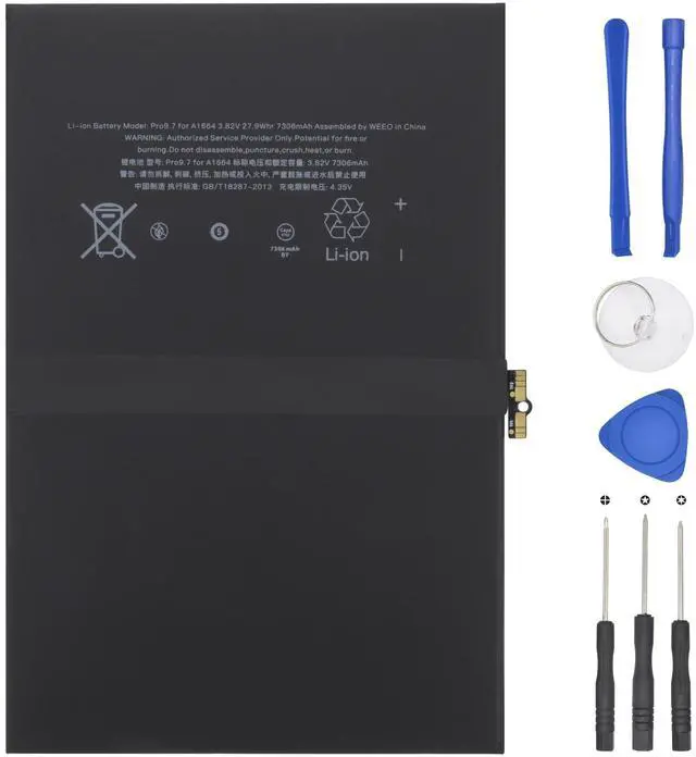 Main image of A1664 Battery for iPad Pro 9.7 2016 Edition A1673 A1674 A1675 Series | 3.82V 7306mAh/27.91Whr with tools kit