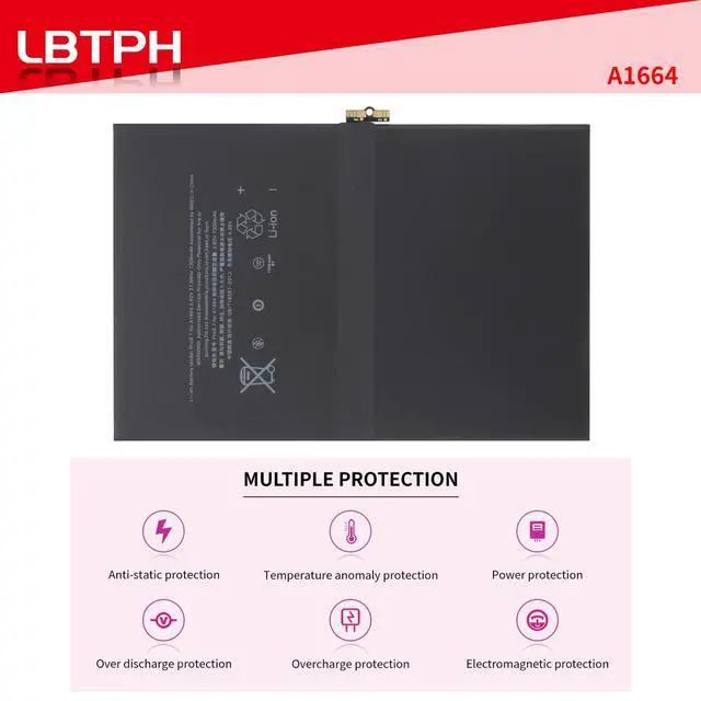 Alt view image 5 of 6 - A1664 Battery for iPad Pro 9.7 2016 Edition A1673 A1674 A1675 Series | 3.82V 7306mAh/27.91Whr with tools kit