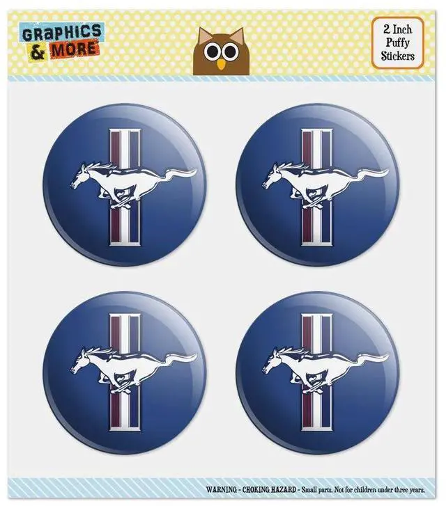 Main image of Ford Mustang Logo Puffy Bubble Dome Scrapbooking Crafting Sticker Set