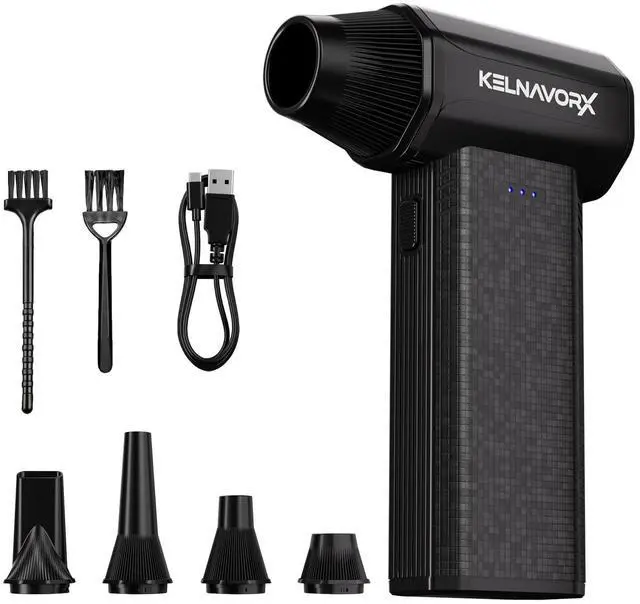 Main image of Compressed Air Duster, 110000RPM Electric Air Duster, 3-Gear Mini Blower with Fast Type-C Charging, Turbo Fan Dust Blower for Computer, Keyboard, PC, Car, Home and Electronics